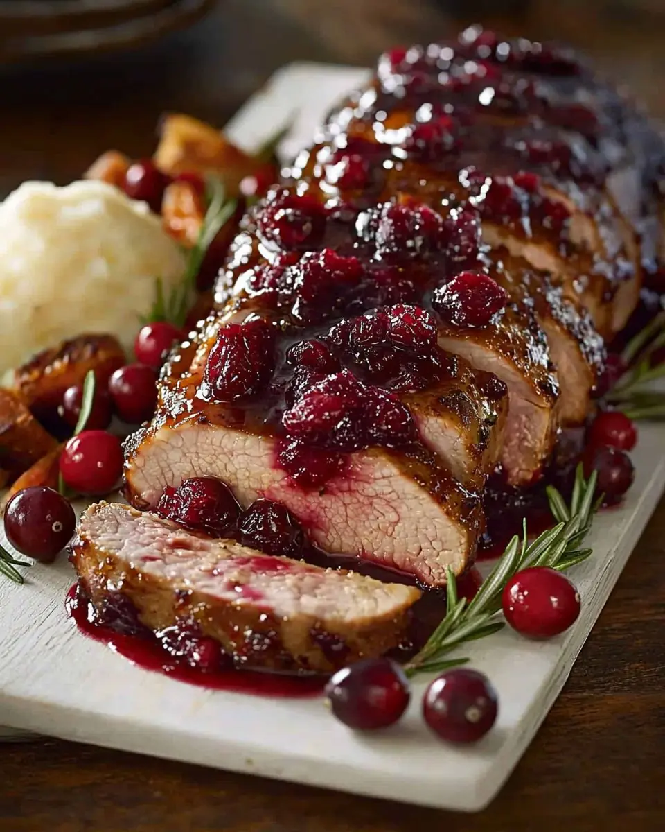CRANBERRY-GLAZED ROASTED PORK LOIN