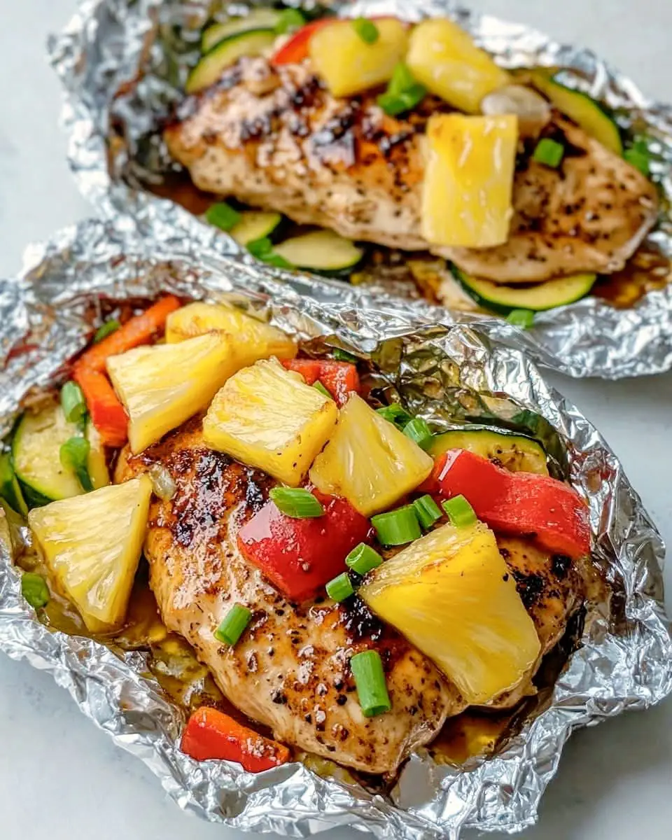 Teriyaki Chicken and Pineapple Foil Packets