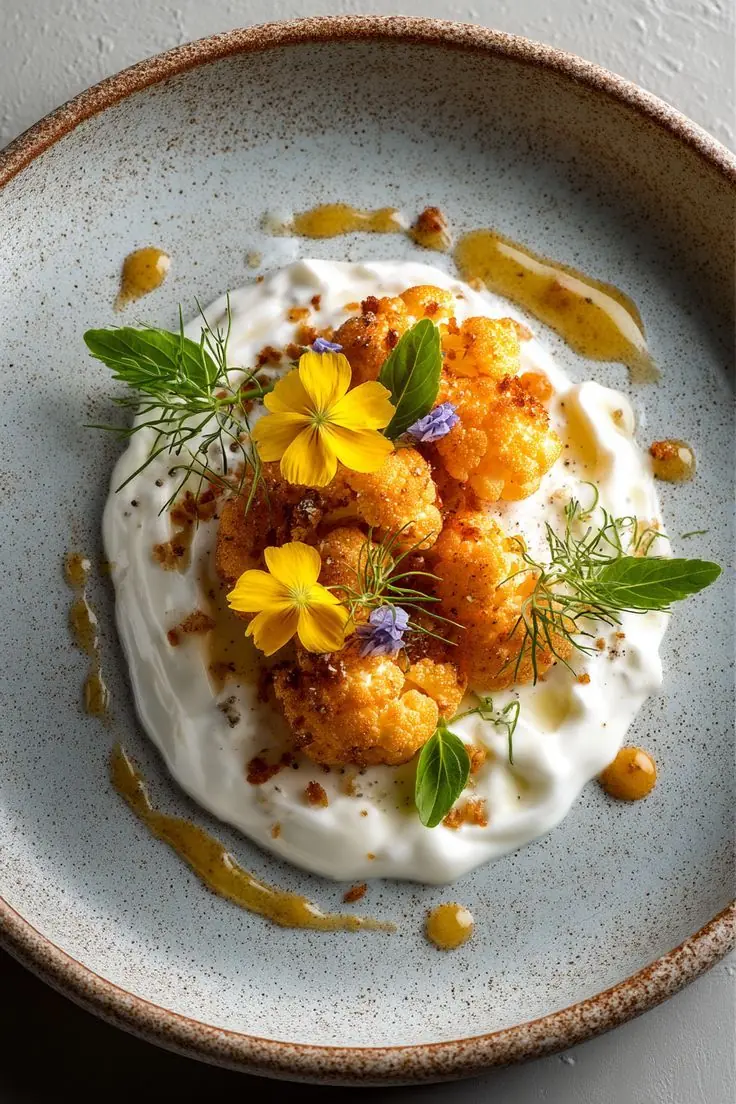 Crispy Cauliflower with Herbed Yogurt & Brown Butter