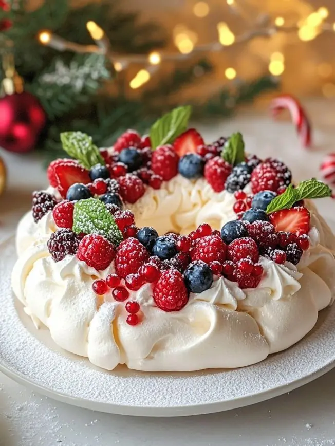 Christmas Berry Pavlova Wreath