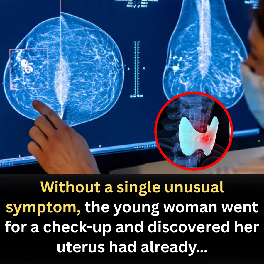 Without a single unusual symptom, the young woman went for a check-up and discovered her uterus had already…