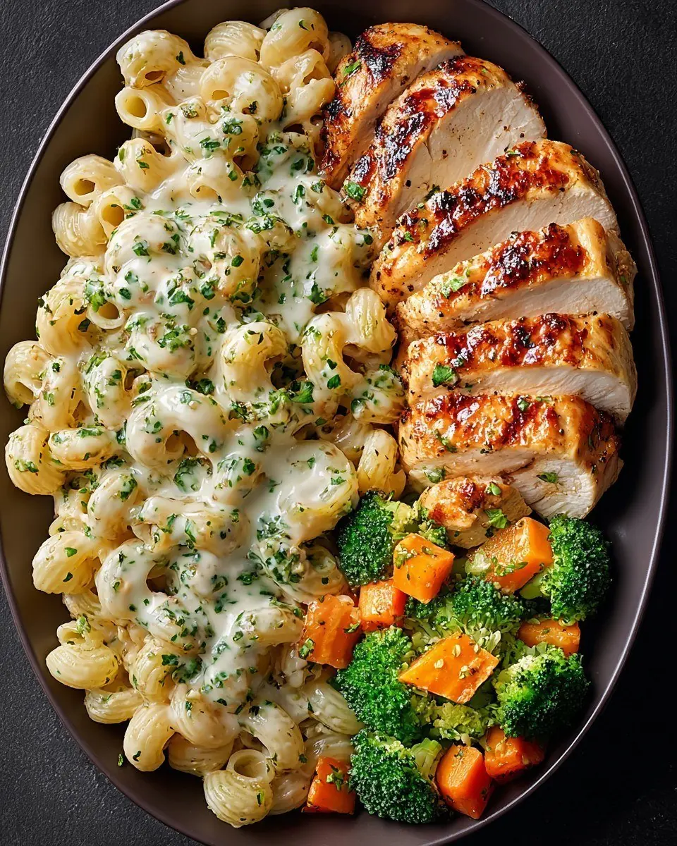 🍗🍝 Ultimate Creamy Pasta with Grilled Chicken & Veggies 🥦