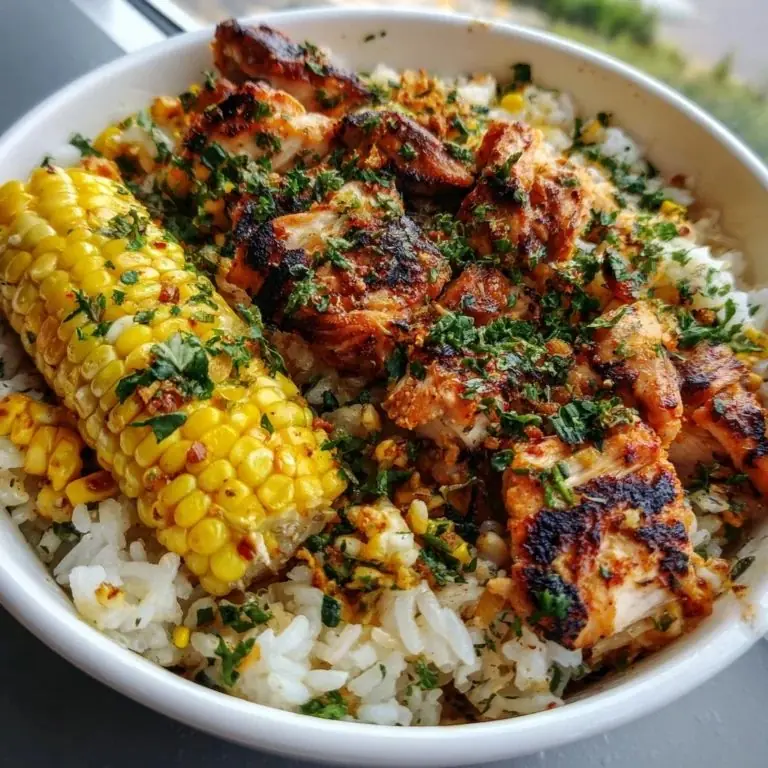Grilled Chicken Rice Bowl with Corn