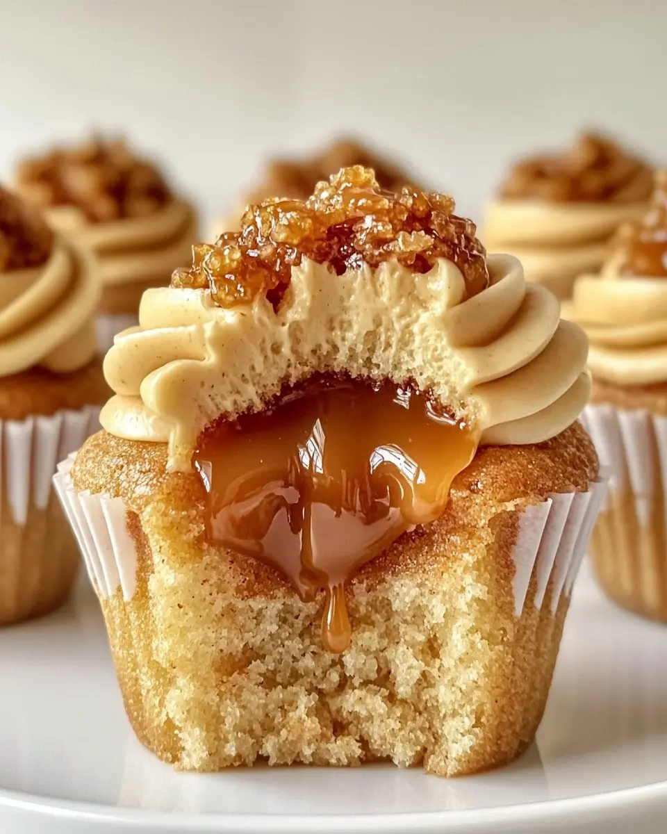 Churro Caramel Crunch Cupcakes