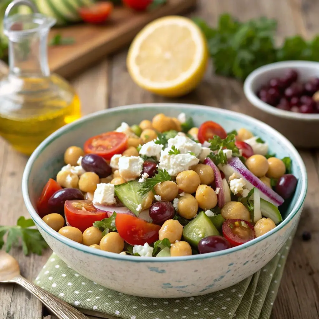 Mediterranean Chickpea Salad with Feta