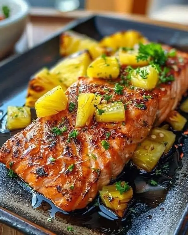 Teriyaki Glazed Salmon with Pineapple