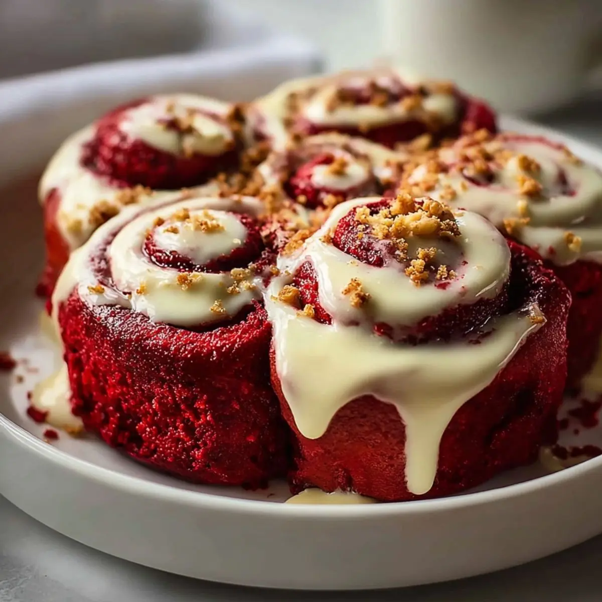 Red Velvet Cinnamon Rolls with Cream Cheese Glaze