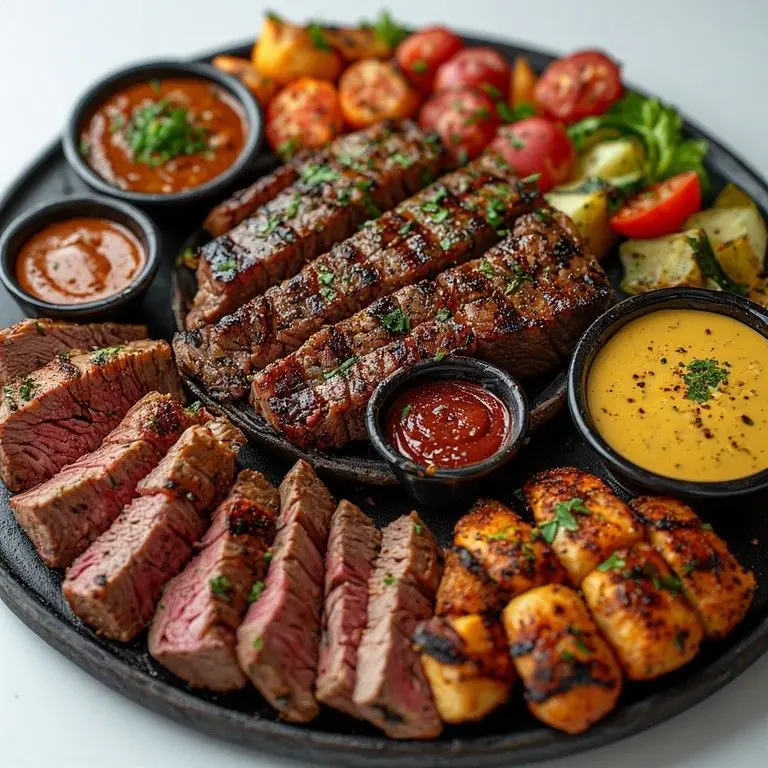 Mixed Grilled Steak Platter with Sauces