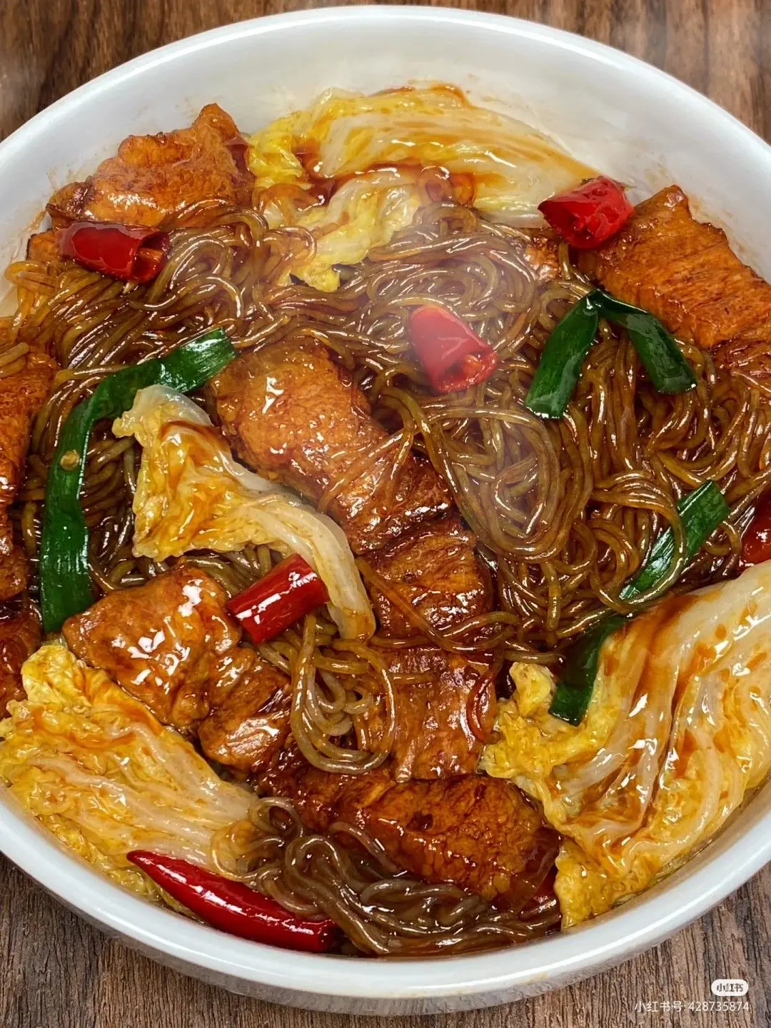 Braised Glass Noodles with Tofu & Napa Cabbage