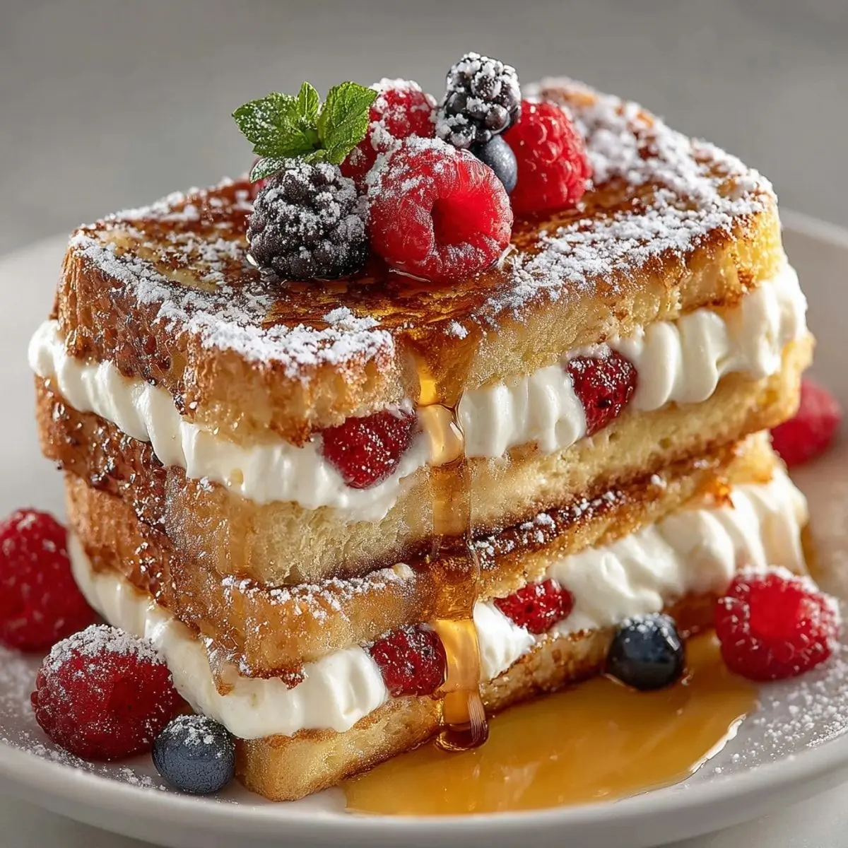 Cream-Filled Brioche French Toast with Berries