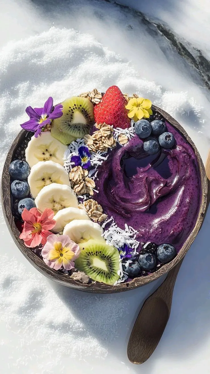 Blueberry Banana Swirl Smoothie Bowl