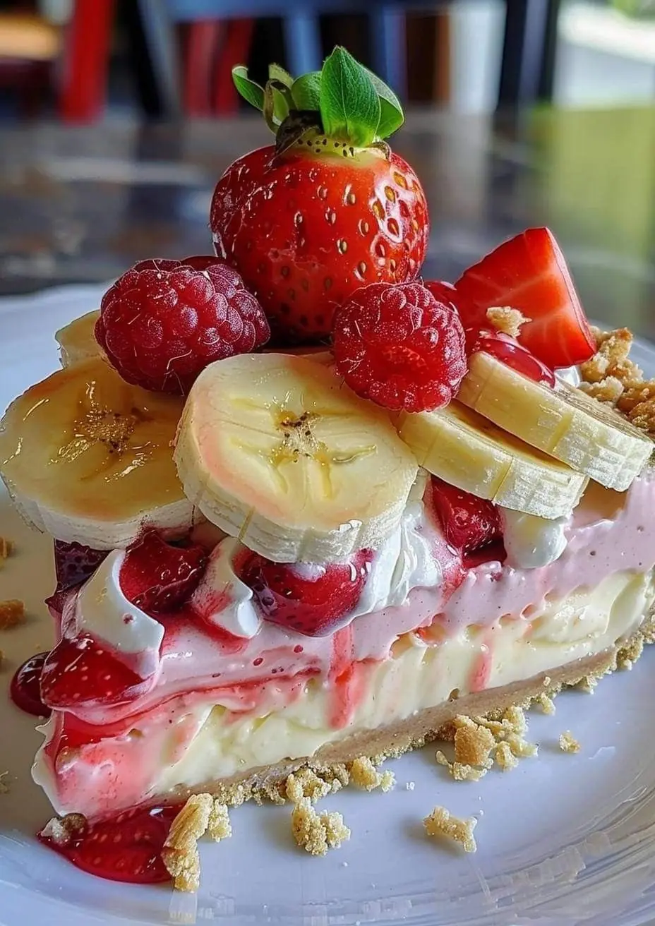 Strawberry Banana Cream Cake