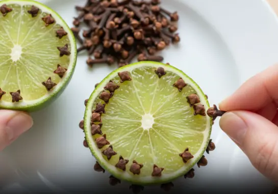 Take this and stick it in a lemon and leave it in the corner of the house