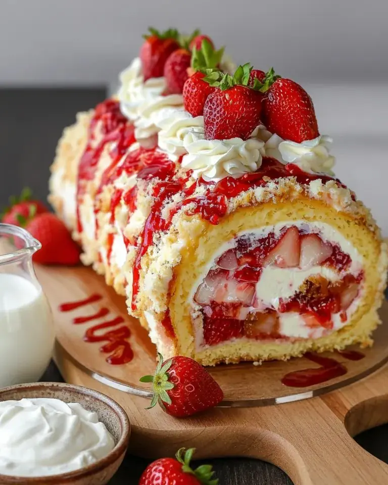 Strawberry Swiss Roll Cake (Strawberry Cream Roll)