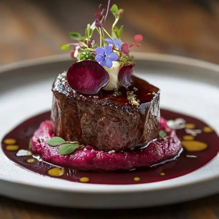 Braised Beef Short Ribs with Purple Potato Purée