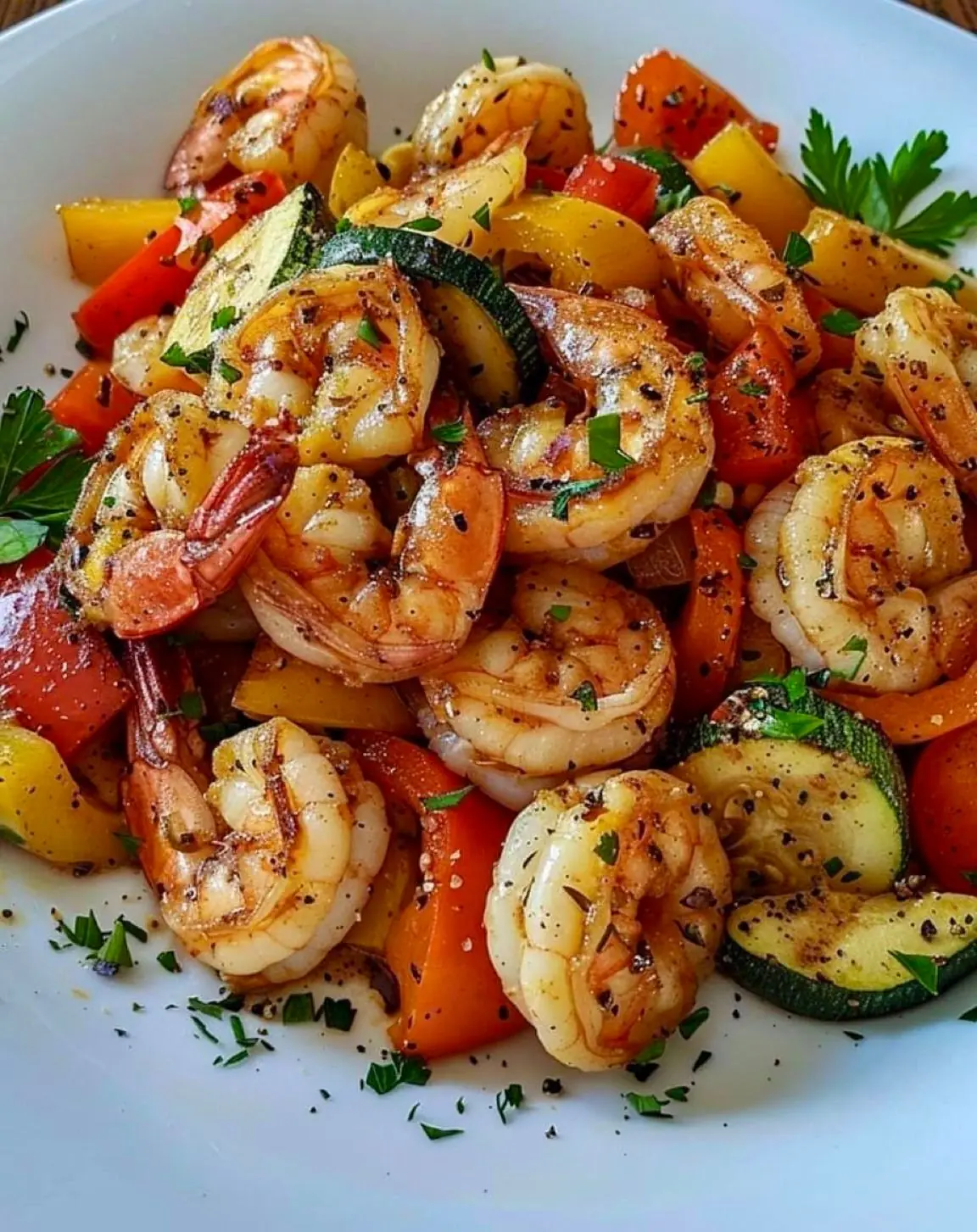 Garlic Butter Shrimp with Sautéed Vegetables