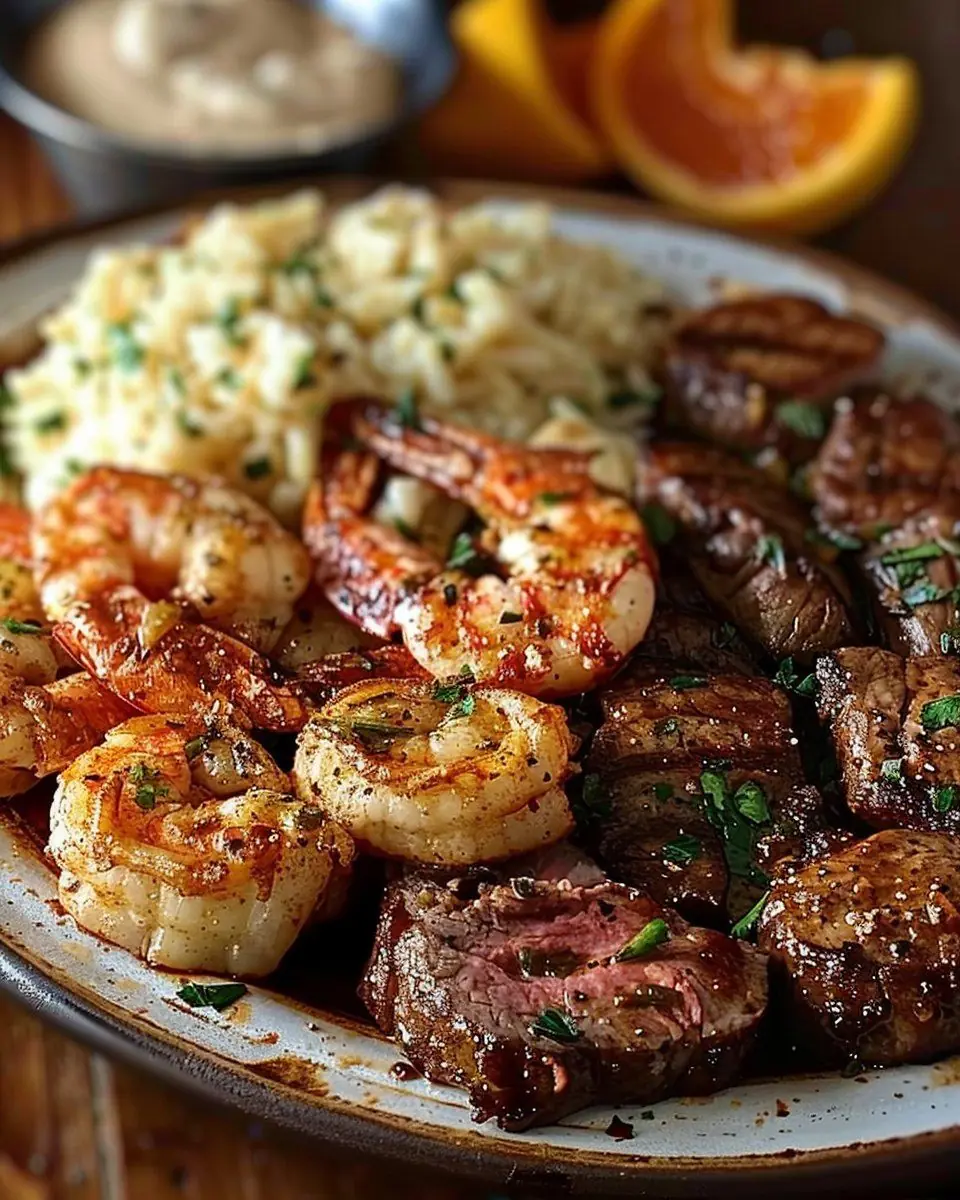 Garlic Butter Steak & Shrimp