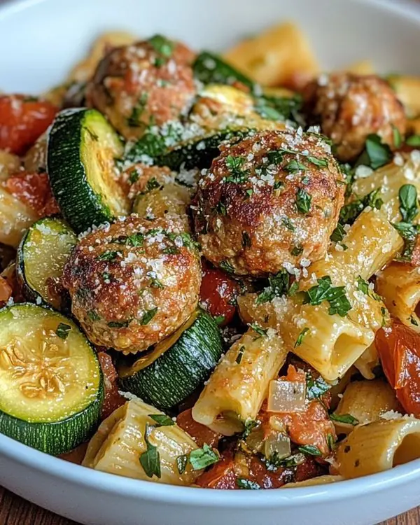 Meatball Zucchini Pasta (Italian-Style)