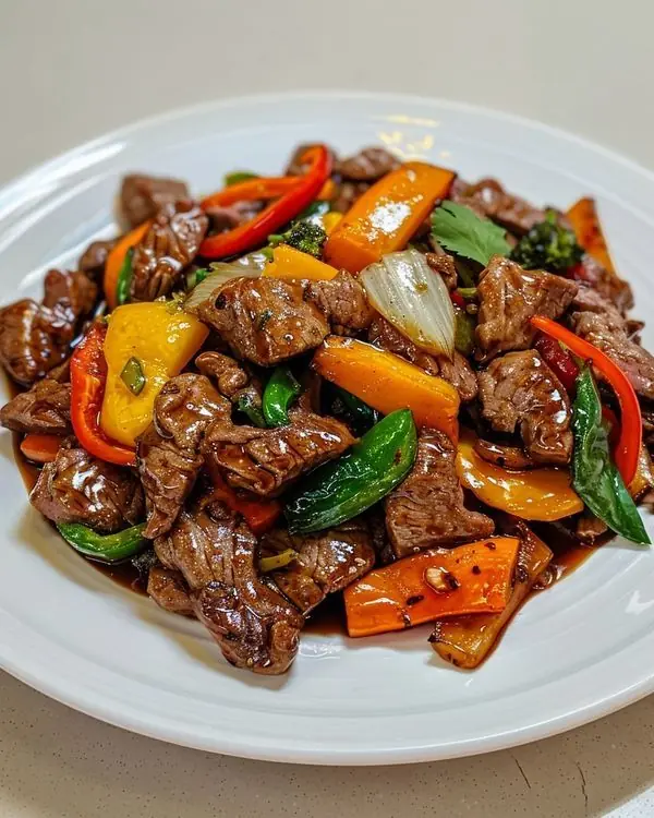 Beef Stir-Fry with Bell Peppers and Onions