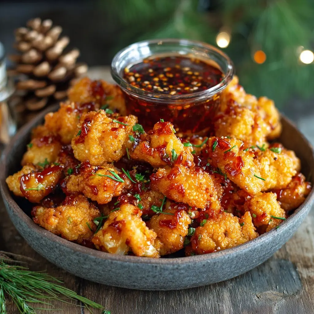 Crispy Sweet & Spicy Cauliflower Bites