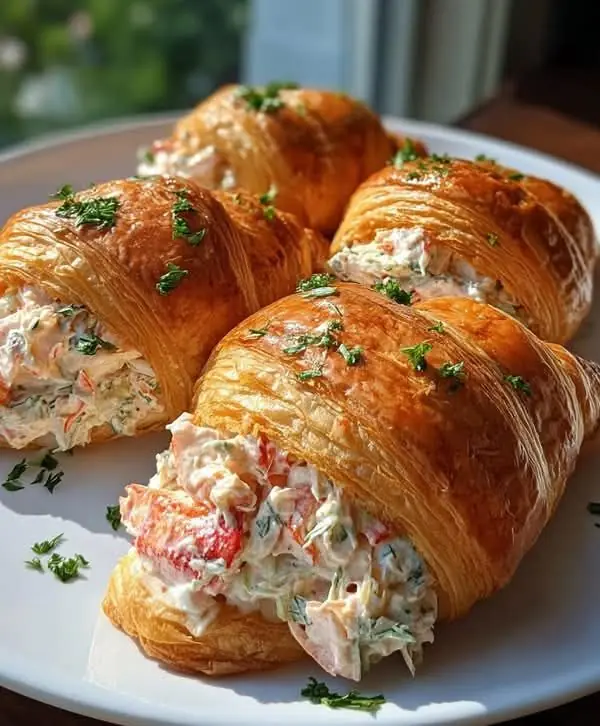 Creamy Chicken Salad Stuffed Croissants