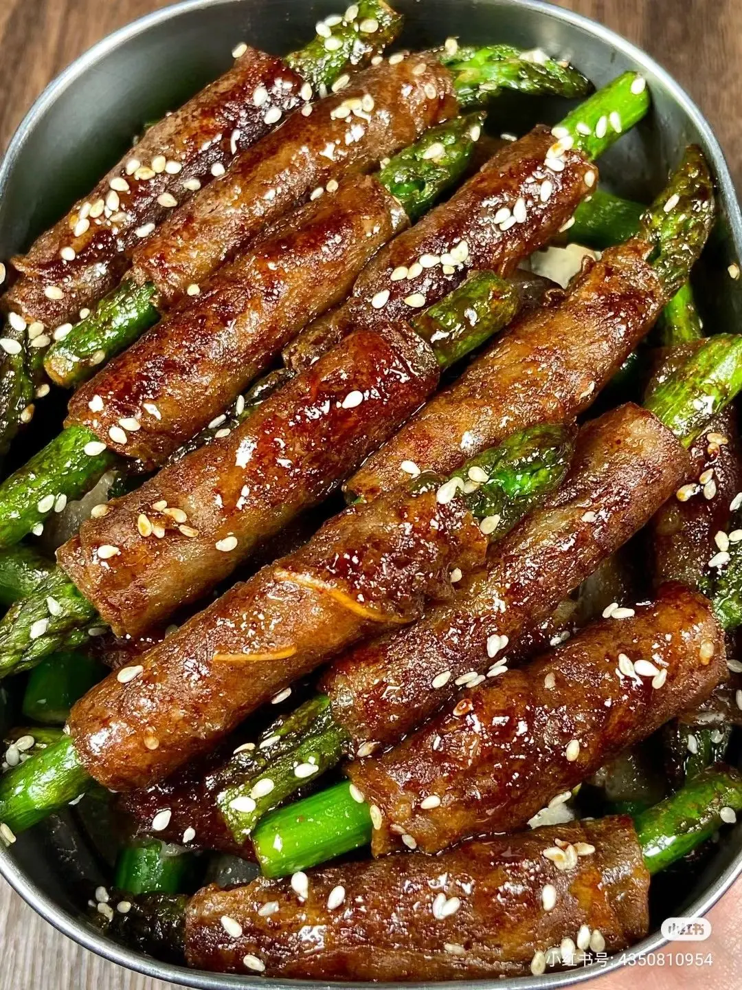 Beef Rolls with Asparagus (Soy Garlic Glaze)