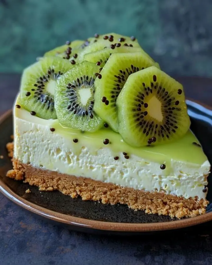 KIWI CHEESECAKE (NO-BAKE)
