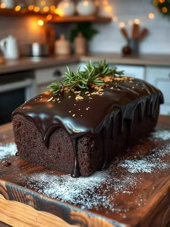 CHOCOLATE LOAF CAKE WITH CHOCOLATE GANACHE