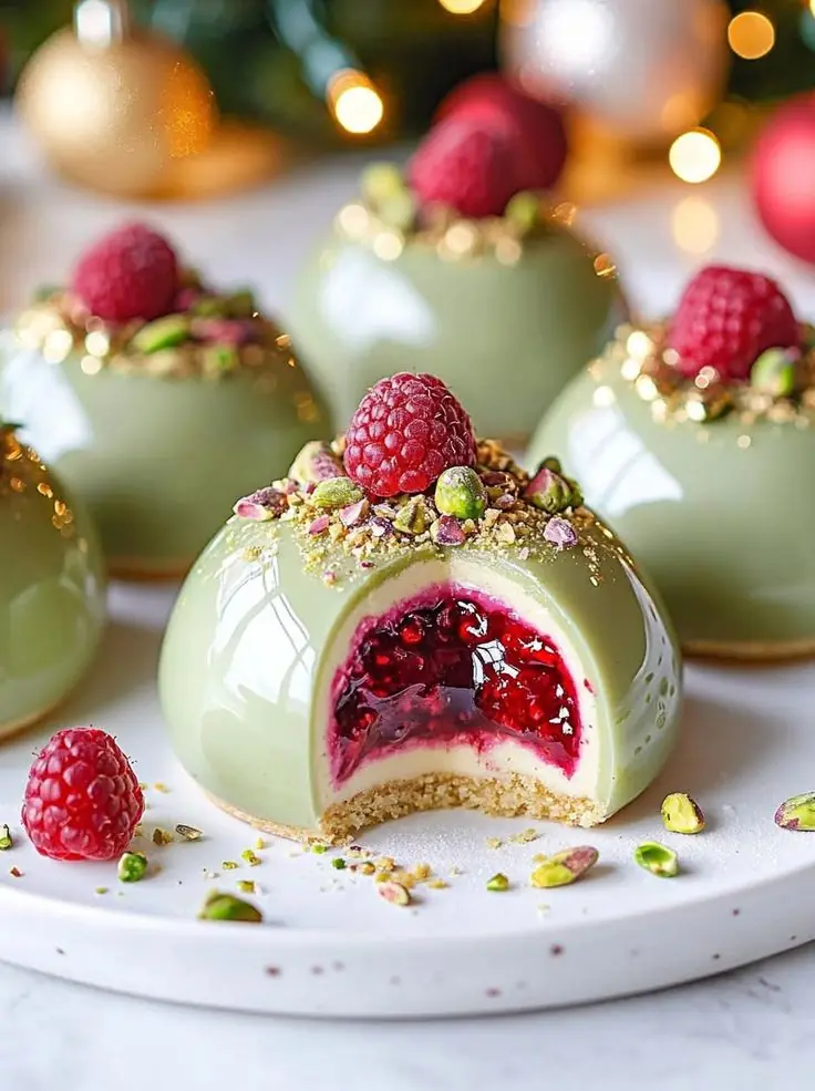 Pistachio Panna Cotta Cake with Cherry Jelly