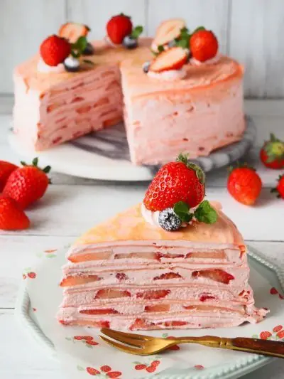 Strawberry Mille Crêpe Cake