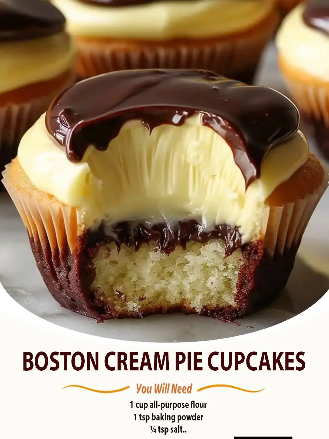Boston Cream Pie Cupcakes