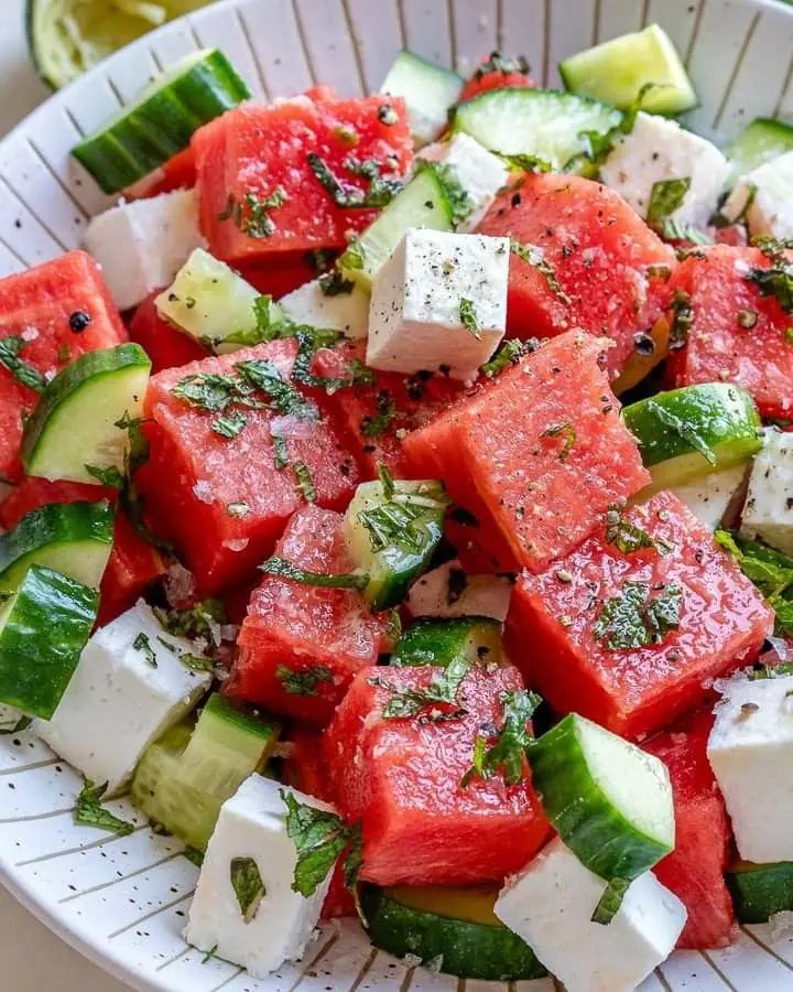 Watermelon, Cucumber & Feta Salad