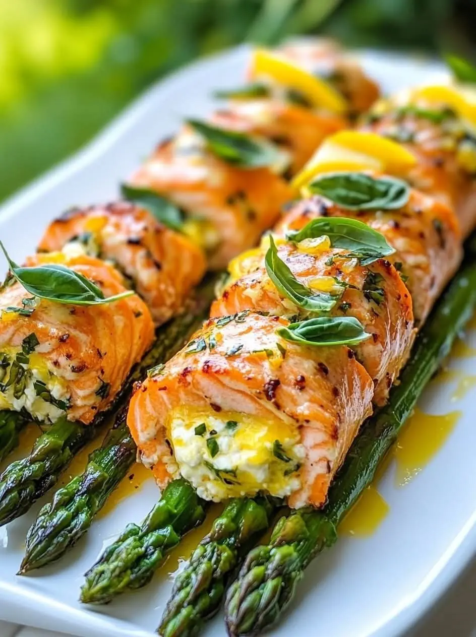Stuffed Salmon Rolls with Cheese & Herbs