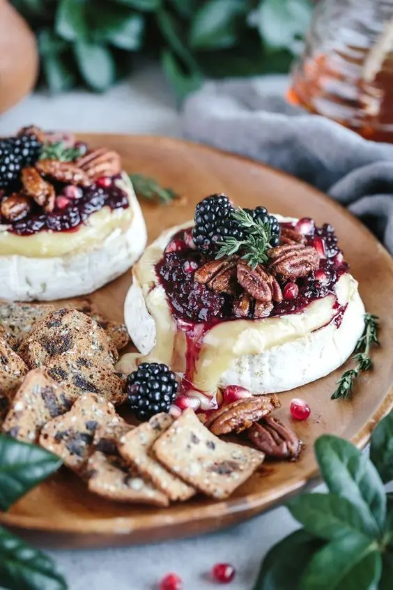 Baked Brie with Blackberry Compote & Pecans