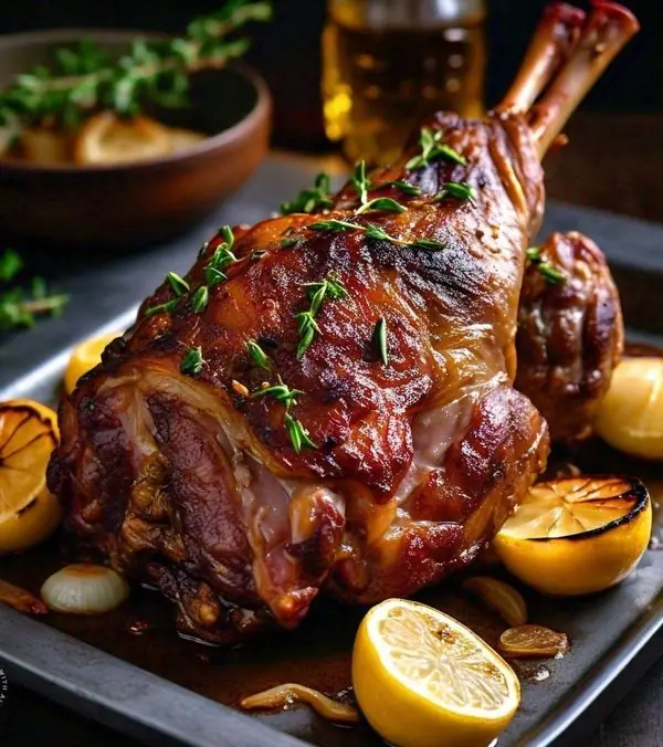 Roasted Lamb Leg with Rosemary & Garlic