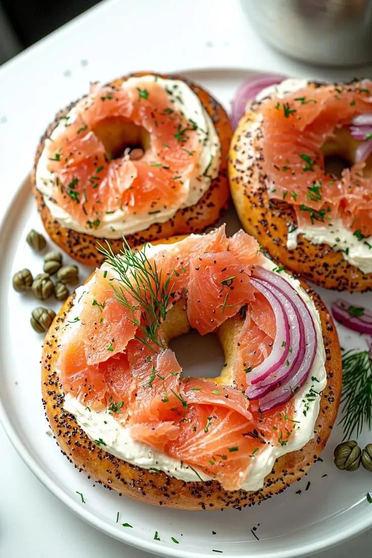 Smoked Salmon Bagel Sandwich