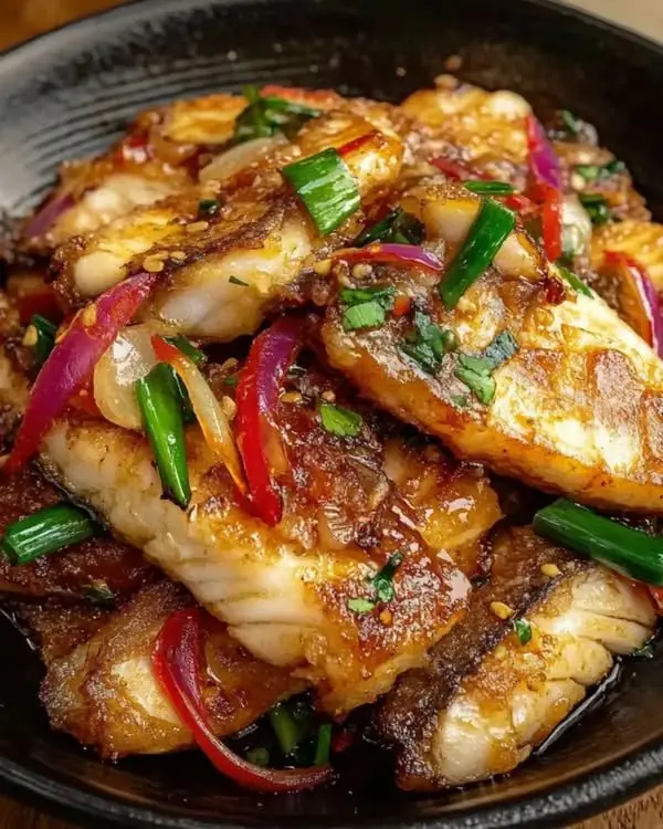 Crispy Stir-Fried Fish with Ginger & Scallions