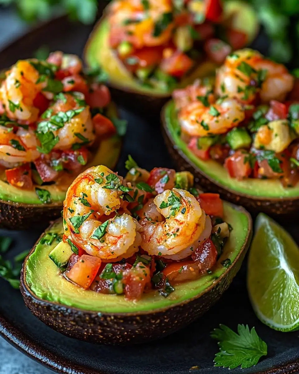Zesty Shrimp Ceviche Stuffed Avocados
