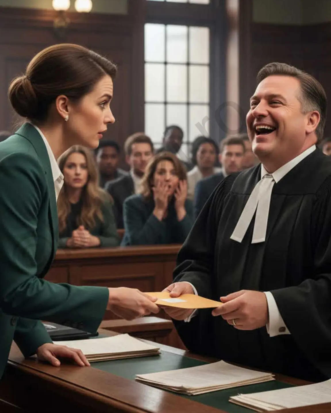 At the divorce hearing, my husband laughed