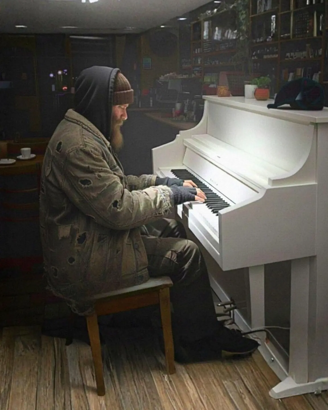 Someone Broke Into My Cafe at Night – I Thought It Was a Robber, but Was Speechless When He Walked to the Piano