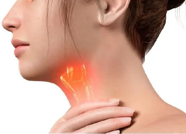 What leads to constant thick mucus buildup in the throat?
