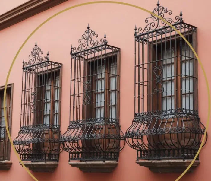 What’s the reason behind the curved shape of some window bars?