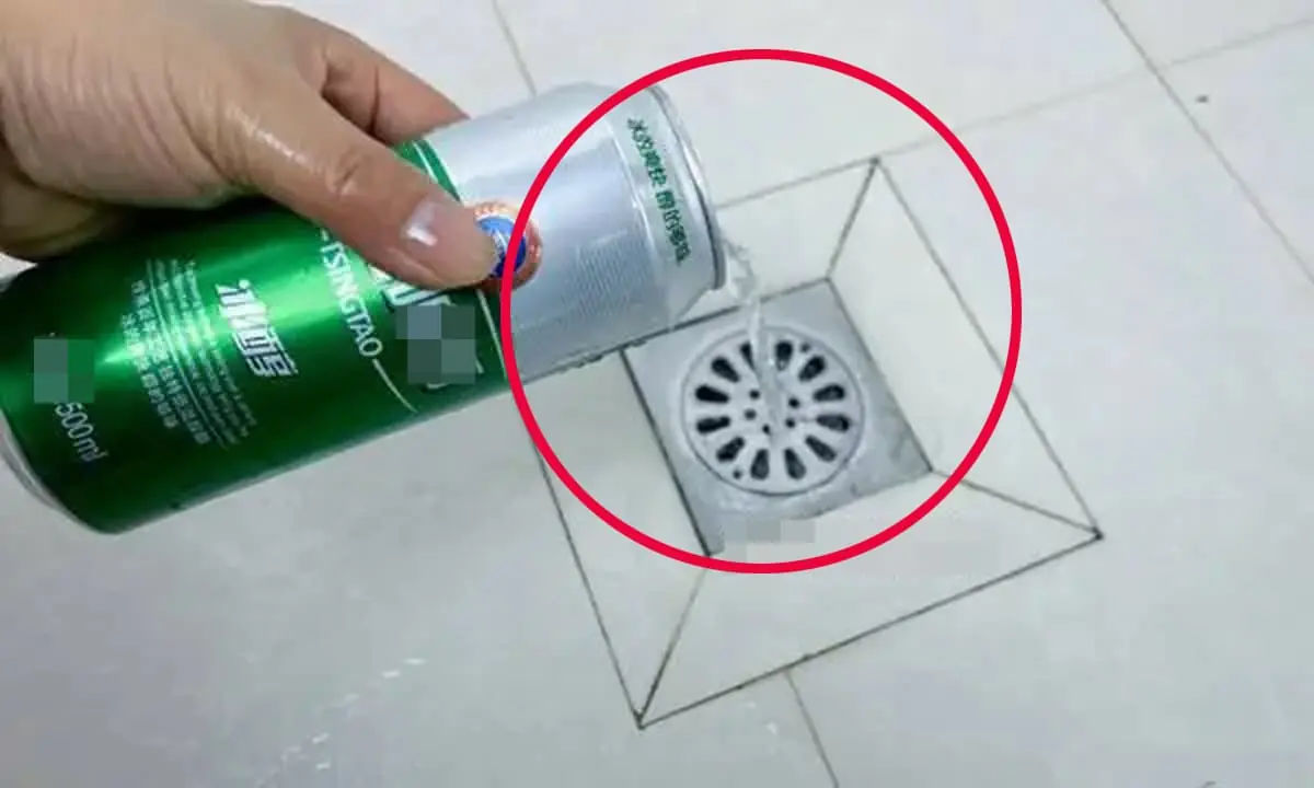 Pouring a beer bottle down the drain can solve a common household problem