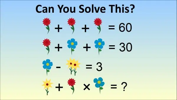 Can You Find the Correct Answer to This Flower Brain Teaser?
