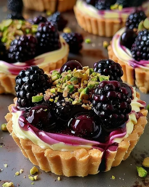 Mixed Berry Pistachio Cream Tartlets