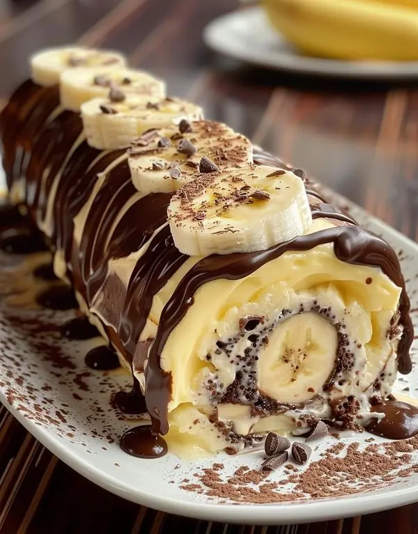 Chocolate Banana Swiss Roll