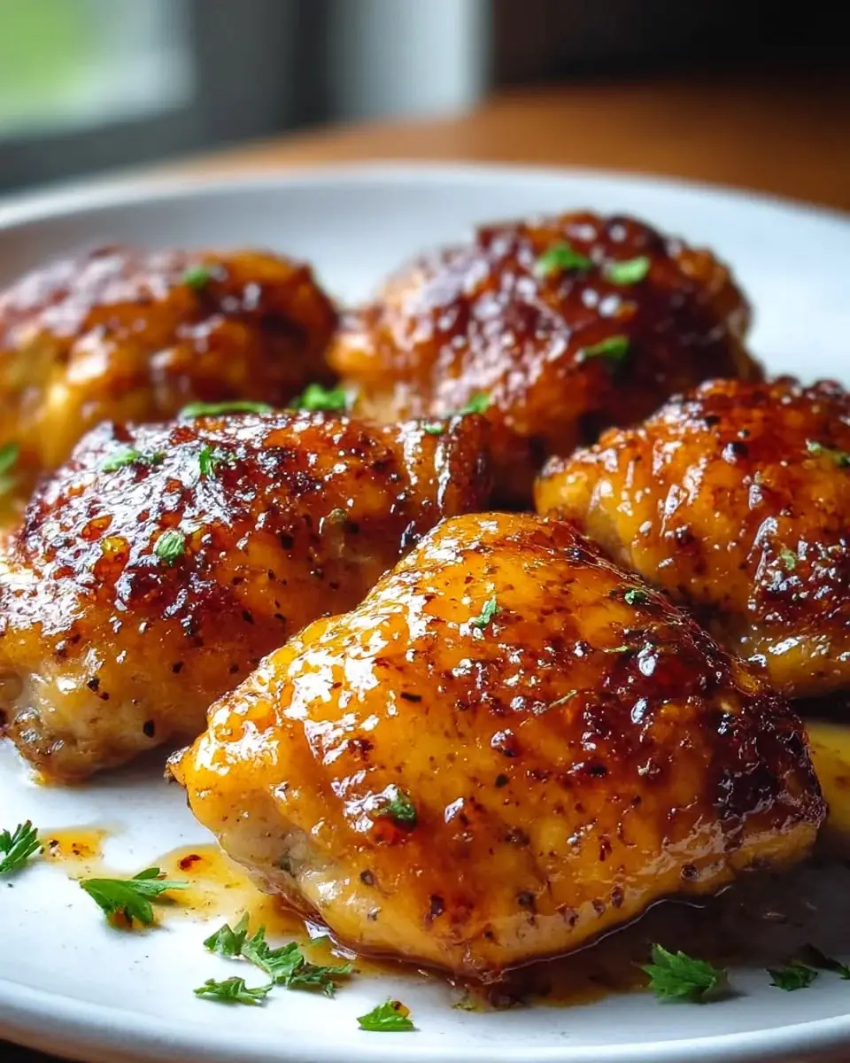Sticky Honey Garlic Chicken Thighs with Creamy Mashed Potatoes