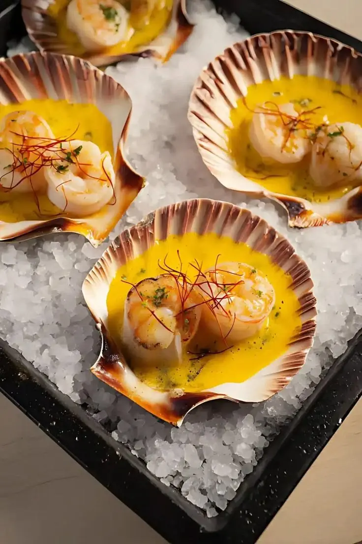 Seared Scallops with Saffron Cream Sauce