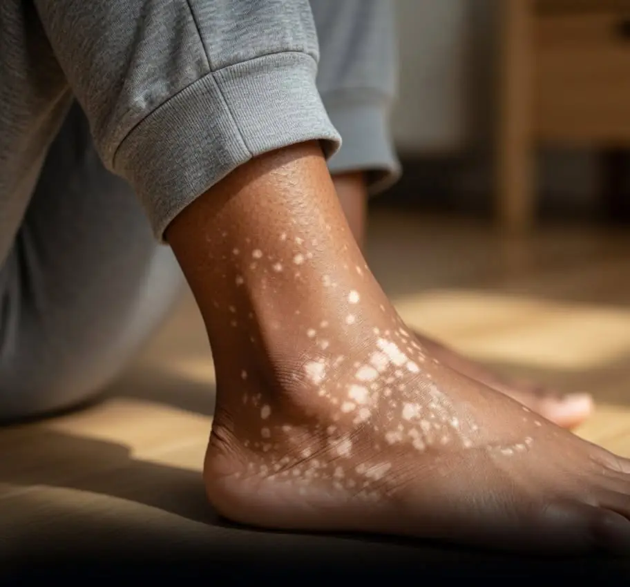 Have you noticed small white spots on your arms or legs and wondered what they are? Here’s what a specialist says