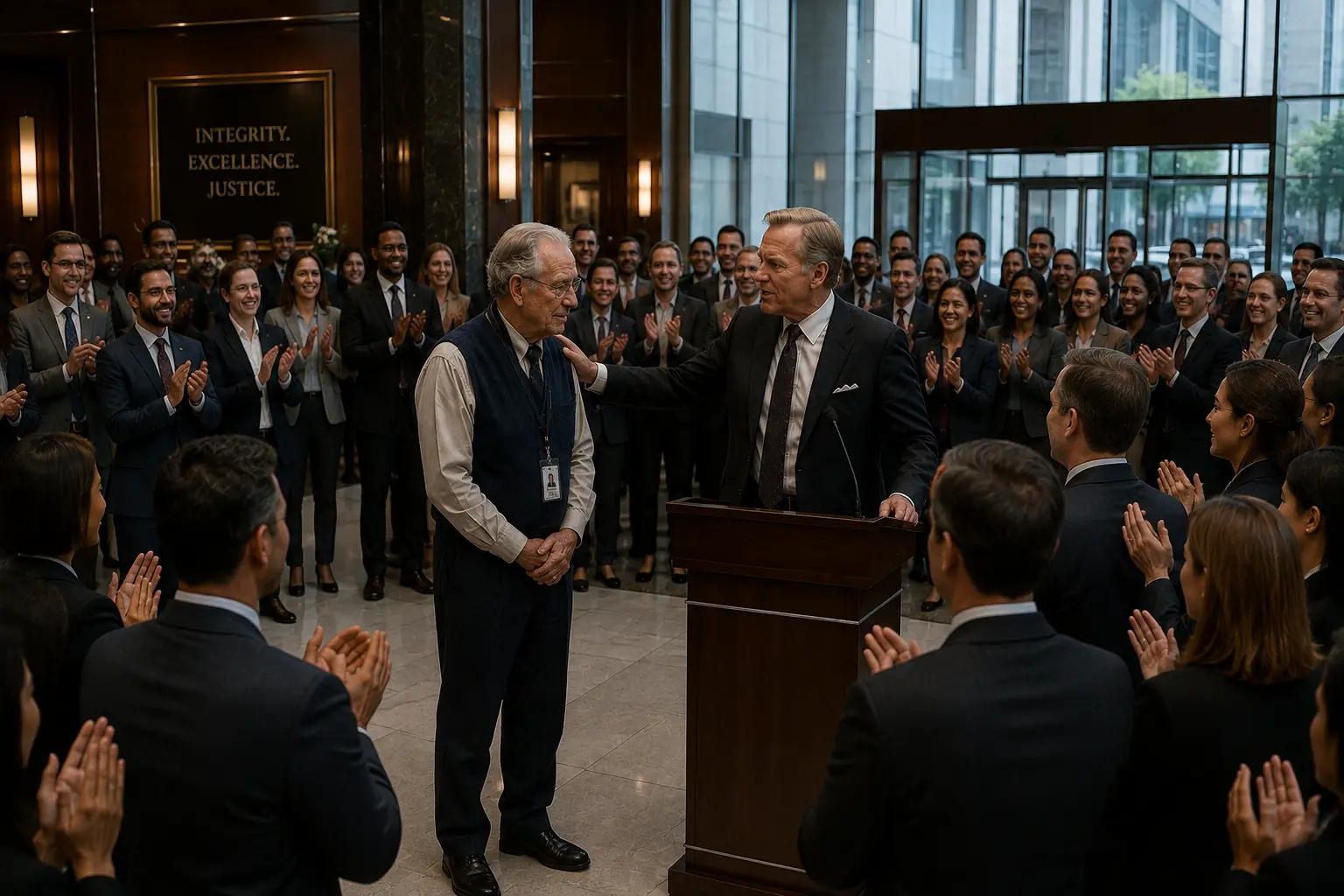 "THE LAW FIRM THREW AN ELDERLY MAILROOM CLERK OUT OF A PARTNERS' MEETING... NINETY MINUTES LATER, HIS HANDWRITTEN NOTE SAVED AN INNOCENT MAN FROM SPENDING THE REST OF HIS LIFE IN PRISON."